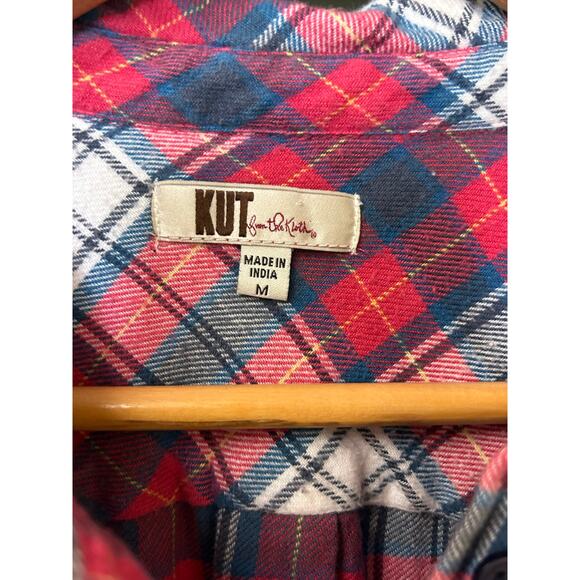 Kut From Kloth Flannel Shirt Plaid Womens Button Up Medium Long Sleeve - Picture 7 of 7
